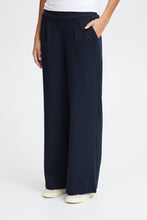 Load image into Gallery viewer, ICHI Casual Wide Leg Trousers - Black / Navy
