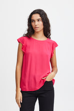 Load image into Gallery viewer, ICHI Flutter Cap Sleeve Blouse - 2 Colours
