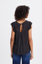 Load image into Gallery viewer, ICHI Flutter Cap Sleeve Blouse - 2 Colours
