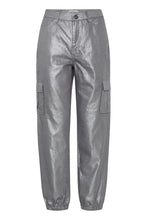 Load image into Gallery viewer, ICHI Jovie Silver Cargo Trousers

