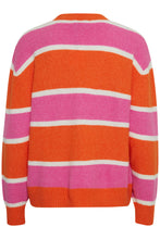 Load image into Gallery viewer, ICHI Orange &amp; Pink Stripe Cardigan
