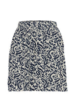 Load image into Gallery viewer, ICHI Navy Patterned Crinkle Shorts
