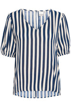 Load image into Gallery viewer, ICHI Stripe V Neck Top
