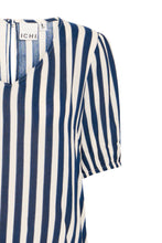 Load image into Gallery viewer, ICHI Stripe V Neck Top
