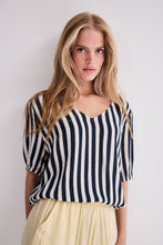 Load image into Gallery viewer, ICHI Stripe V Neck Top
