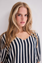 Load image into Gallery viewer, ICHI Stripe V Neck Top
