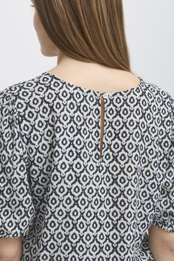 ICHI Ikat V Neck Top