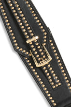 Load image into Gallery viewer, ICHI Badia Wide Black Gold Studded Belt
