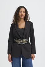Load image into Gallery viewer, ICHI Badia Wide Black Gold Studded Belt
