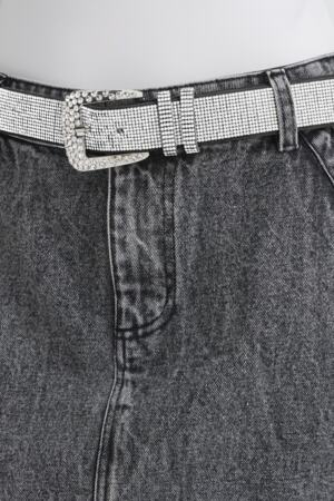 ICHI Berta Glitzy Rhinestone Belt in Silver or Gold