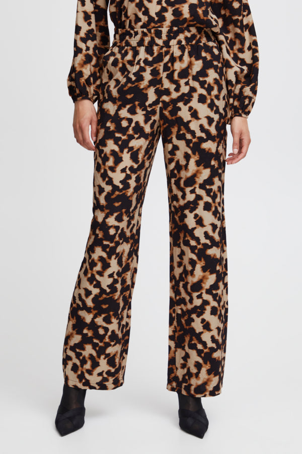 B Young Leo Abstract Print Wide Leg Trousers