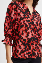 Load image into Gallery viewer, B Young Leo Red Abstract Print Blouse
