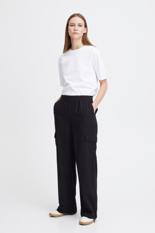 B Young Falakka Linen Mix Cargo Trousers