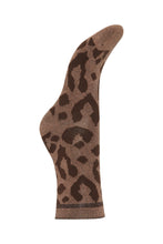 Load image into Gallery viewer, B Young Copper Leopard Glitter Socks
