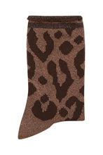 Load image into Gallery viewer, B Young Copper Leopard Glitter Socks
