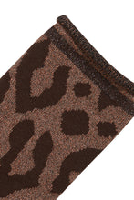 Load image into Gallery viewer, B Young Copper Leopard Glitter Socks
