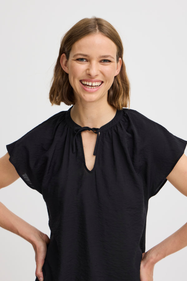 B Young Hailey Tie Neck Top - 2 Colours
