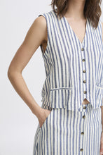 Load image into Gallery viewer, B Young Linen Mix Striped Waistcoat
