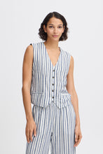 Load image into Gallery viewer, B Young Linen Mix Striped Waistcoat
