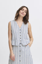 Load image into Gallery viewer, B Young Linen Mix Striped Waistcoat
