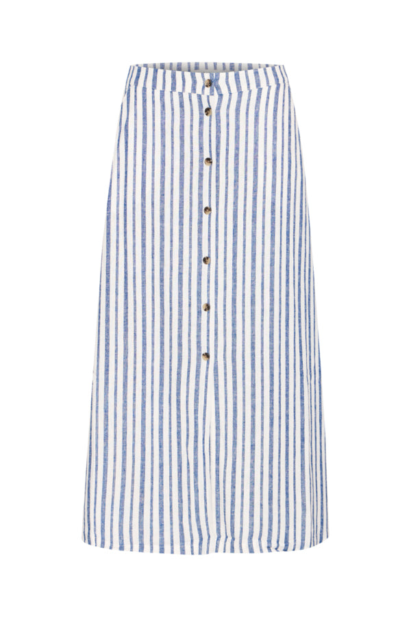 B Young Linen Button Skirt