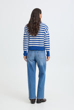 Load image into Gallery viewer, B Young Omea Blue Stripe Crew Neck Jumper
