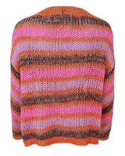 Load image into Gallery viewer, Black Colour DK Therese Striped Cardigan -  Multi Orange/Pink ONE SIZE
