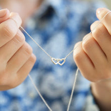 Load image into Gallery viewer, Tiny Interlocking Hearts Pendant Necklace - Silver
