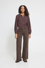 Load image into Gallery viewer, ICHI Ziggy Wide Leg Brown Jeans

