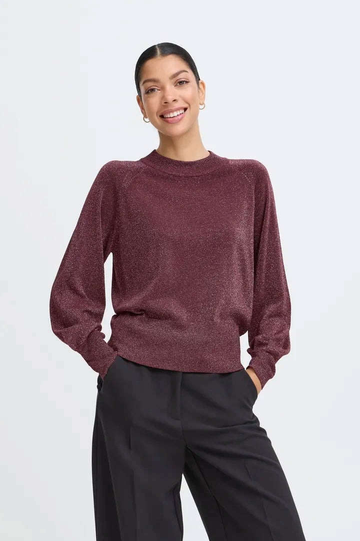 B Young Lurex Boatneck Jumper