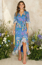 Load image into Gallery viewer, Hope &amp; Ivy Avaline Frill-Trim Maxi Wrap Dress
