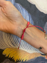 Load image into Gallery viewer, Pink &amp; Orange Cross Narrow Beaded Bracelet
