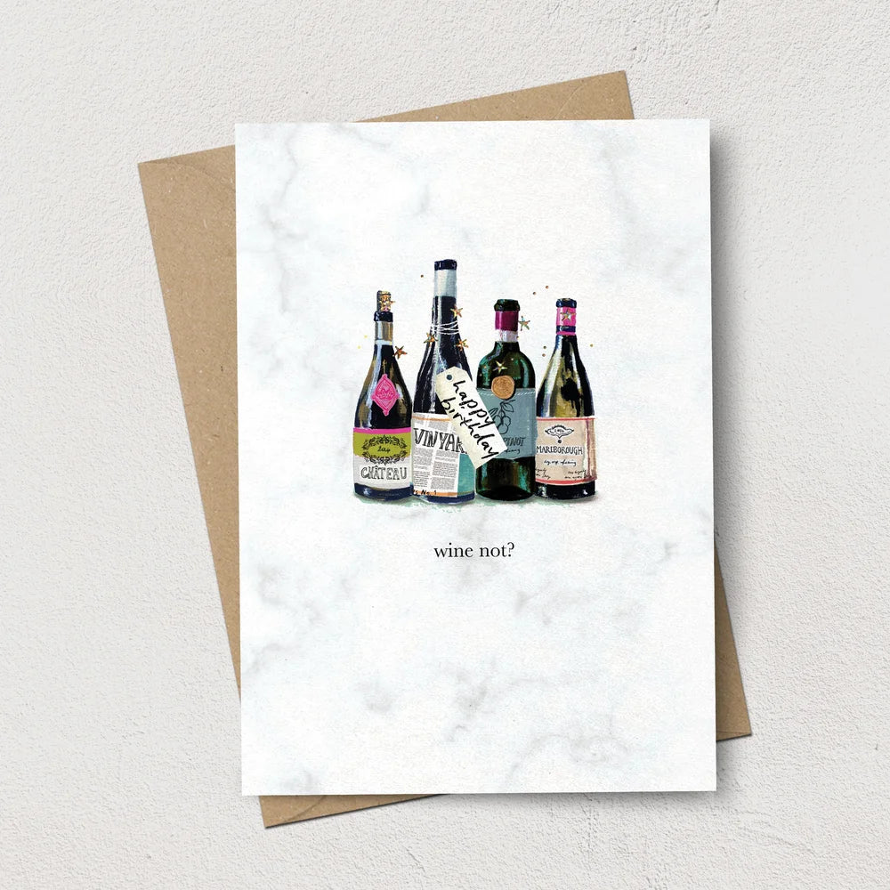 Stephanie Davies Wine Not Greeting Card