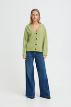 Load image into Gallery viewer, ICHI Baling Cardigan - Sage Green / Violet Blue
