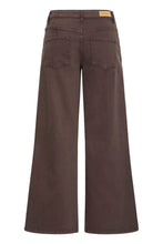 Load image into Gallery viewer, ICHI Ziggy Wide Leg Brown Jeans
