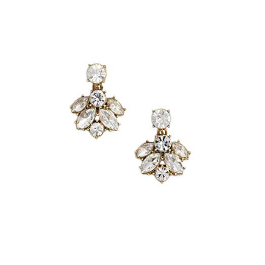 Sparkle Cluster Drop Earrings- Gold