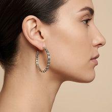 Load image into Gallery viewer, Double-Sided Stone Gold Hoop Earrings - 3 Colours
