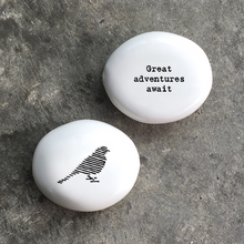 Load image into Gallery viewer, East of India Sentiment Porcelain Pebbles - 12 Options
