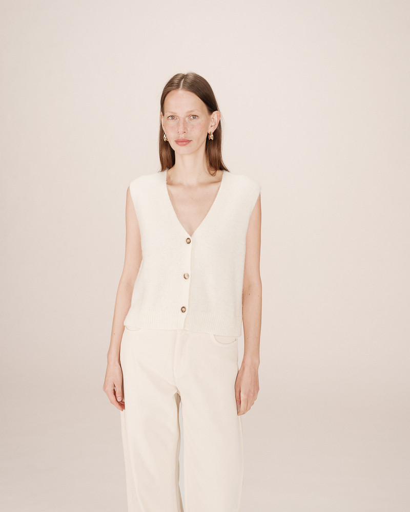 Grace & Mila Knitted Waistcoat - Cream