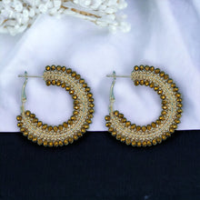 Load image into Gallery viewer, Beaded Hoop Earrings - 5 Colours
