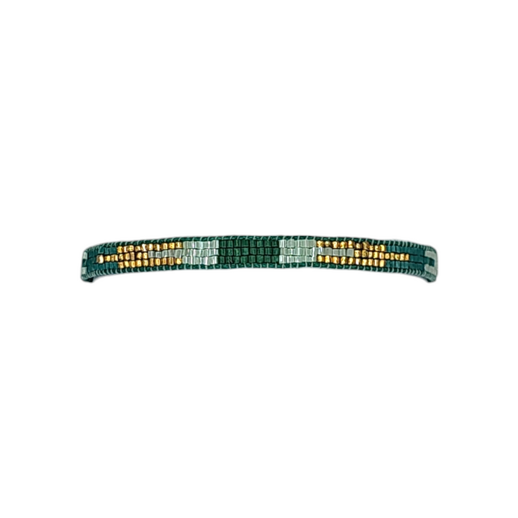 Teal Mix Narrow Beaded Bracelet