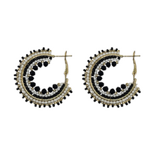 Load image into Gallery viewer, Beaded Hoop Earrings - 5 Colours
