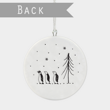 Load image into Gallery viewer, East of India Flat Porcelain Bauble - Let it Snow
