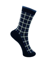 Load image into Gallery viewer, Black Colour DK Highland Check Glitter Socks - 2 Colours

