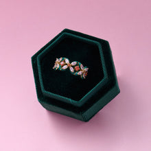 Load image into Gallery viewer, Amelia Scott Emerald Clover Enamel Blush Orange CZ - Gold
