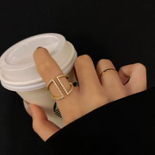 Load image into Gallery viewer, Crystal Geometric Outline Ring
