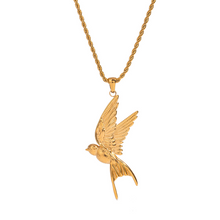 Load image into Gallery viewer, Flying Bird Rope Chain Necklace - Gold
