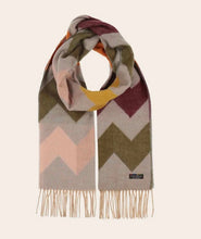 Load image into Gallery viewer, Graphic Zig Zag Pattern Scarf - Grey
