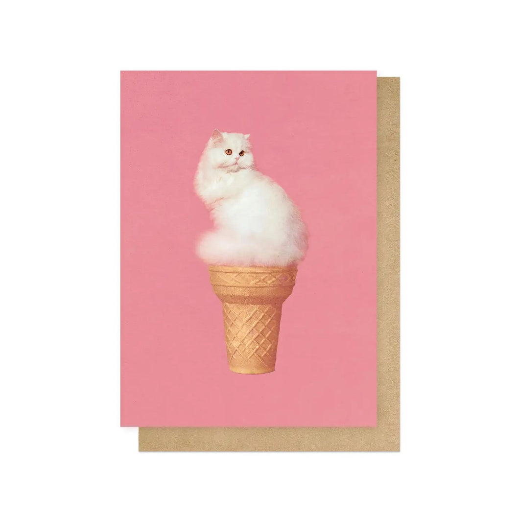 Cat Ice Cream- Greeting Card