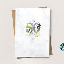 Load image into Gallery viewer, Stephanie Davies 50 Age Number Card
